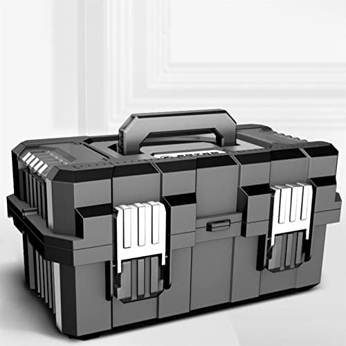 Организатор на кутии со алатки за алатки, кутија за пластични алатки, 3-ниво мултифункционално складирање кутија за складирање на