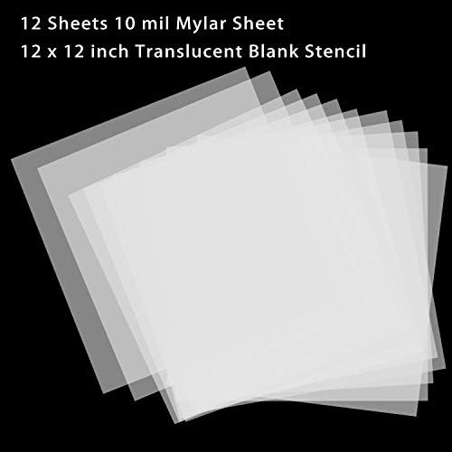 12 компјутери 10 милји празно листови со матрици 12 x 12 инчи празно mylar шаблони mylar лим млечно проucирен ПЕТ празно матрици