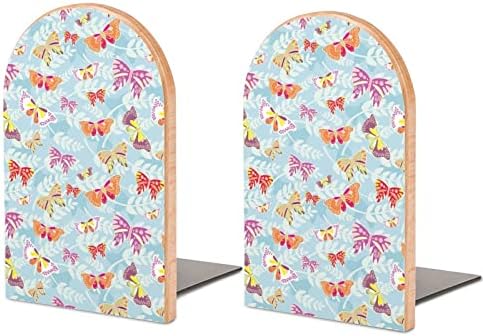 Слатки Пеперутки Резервации Декоративни Печати Дрво Книга Завршува За Полица Пакет од 1 Пар