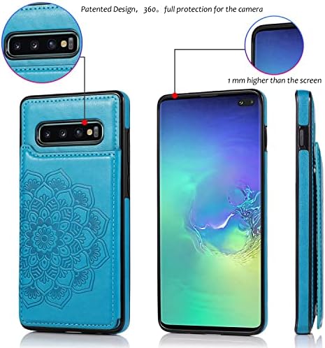 Enyisposs Телефон Случај За Samsung Galaxy S10 Паричник Случај Со Калено Стакло Заштитник На Екранот И Држач За Картички Слотови Капак Флип Случаи