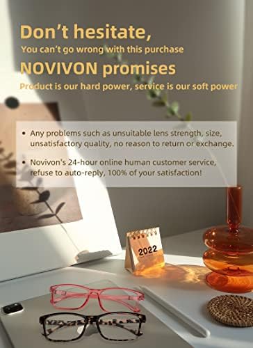 НОВИВОН 6-Пакет Очила За Читање Блокирање На Сина Светлина За Жени Мажи, Лесни Читачи На Компјутери Против Отсјај/УВ Зраци