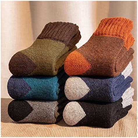 N/зимски чорапи мажи кои го зашиваат трендот на боја, супер густата цврста јамка, топла волна чорапи, ладен снег
