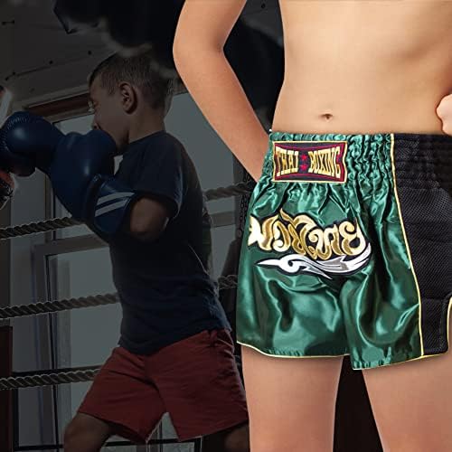СИАМКИК Младински Муај Тајландски шорцеви за деца боксерски кикбокс ММА тренинг багажникот за момчиња и девојчиња