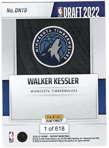 Walker Kessler RC 2022-23 Panini Instant Draft Night Night /618DN19 Timberwolves Cond NBA кошарка