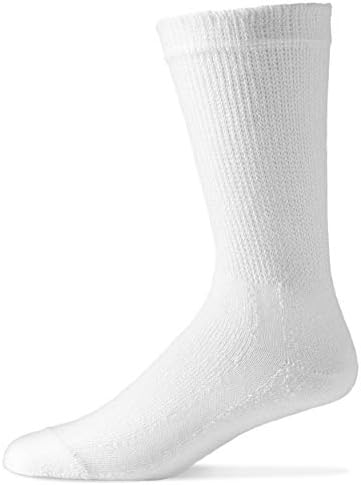 Избор на лекари дијабетични чорапи дијабетични чорапи за мажи - чорапи со екипаж 12 -пакувања во бела боја - големина 13-15