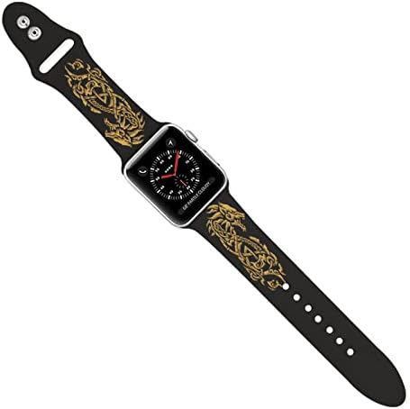 Симбол Викинг - Фенерр Волк норвешки митологија Оригинален печатен облик на Apple Watch - мек и издржлив силиконски опсег на Apple Watch