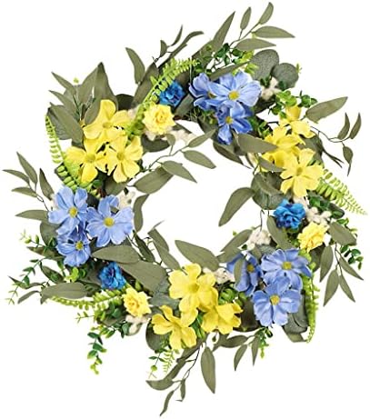 Пролетен венец за вештачки цветни венци од влезна врата за декор од влезната врата Декор за украси за венчавки за забава