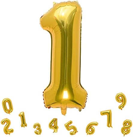 32 Инчен Златен Број 1 Балони Фолија Балон Дигитална Роденден Декорација Материјали