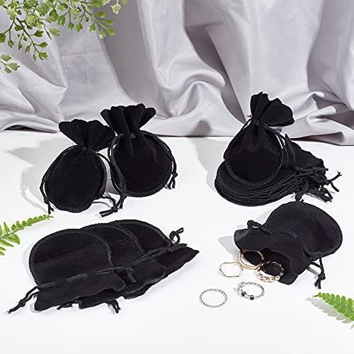 PH PandaHall 100 парчиња Црна Тиква Кадифени Торби За Накит Торбички За Подароци Торбички За Цртање Накит Торбички За Накит Торбички За Вреќи За Свадба За Забави Божиќни П