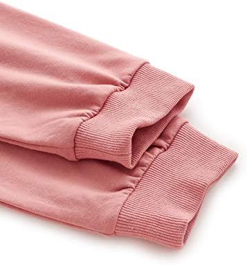 Makemechic женски долг ракав буква печати џемпер на врвни аспиратори темно розови XS