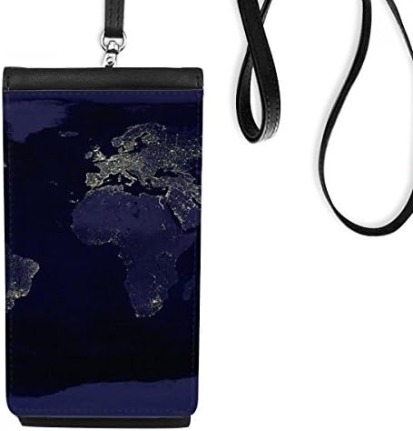Мистерија вселенска планета Земјината воздушна мапа Телефонска чанта чанта што виси мобилна торбичка црн џеб
