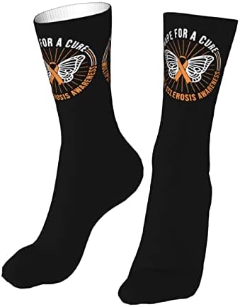 BBQT мултиплекс склероза Чорапи за подигнување на свеста за обични спортски чорапи унисекс чорапи за мажи жени