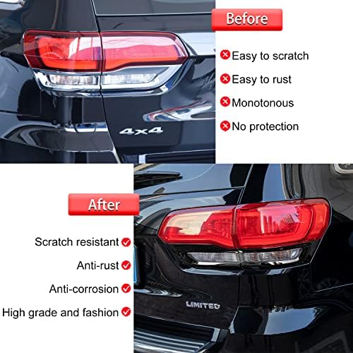 Hihitomorrow Taillight Trim Cover Fit for 2014 2015 2017 2017 2018 2019 2020 2021 2021 2022 Jeep Grand Cherokee, Eterion Lamp Atterions Atterions