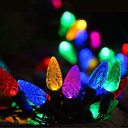 Parkim Божиќ C6 светла жица повеќебојни + сини отворено 50 LED јагода од јагода Божиќна внатрешна водоотпорна декорација приклучок