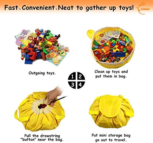 Складирање играчки За Лего Играјте Мат Торба-Торба За Складирање На Организаторот На Играчки Дупло со Врвка за Деца Уредна Играчка Со Подарок