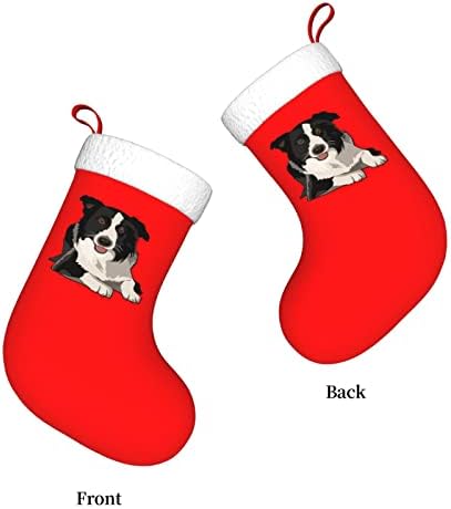 Cutedwarf граничен колекции Кристама чорапи Божиќни украси на дрво Божиќни чорапи за Божиќни празнични забави подароци 18-инчи