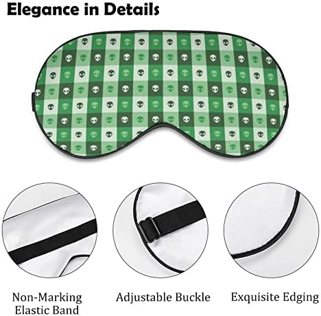 Туѓи лица зелени квадрати маска за спиење мека маска за очи за очи со прилагодлива лента за жени жени