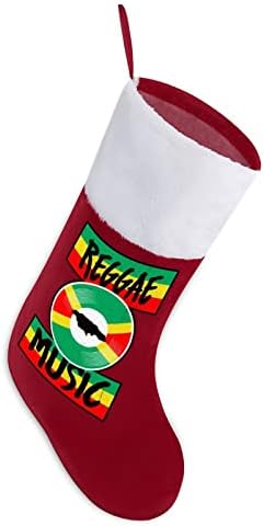 Реге музика гроздобер Јамајка црвени Божиќни празници за домашни украси за домашно дрво камин виси чорапи