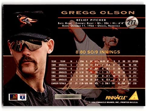 1994 Pinnacle 277 Gregg Olson NM бејзбол картичка