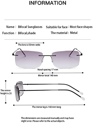 Безобразни очила за бифокално читање очила за сонце за мажи и жени, анти -сина светлина УВ заштита за безбедност за возење очила читатели