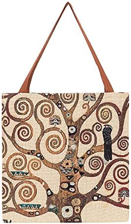 Signare Tapestry преклопена торба за тота што може да се употреби торбичка за намирници, инспирирана од Густав Климт