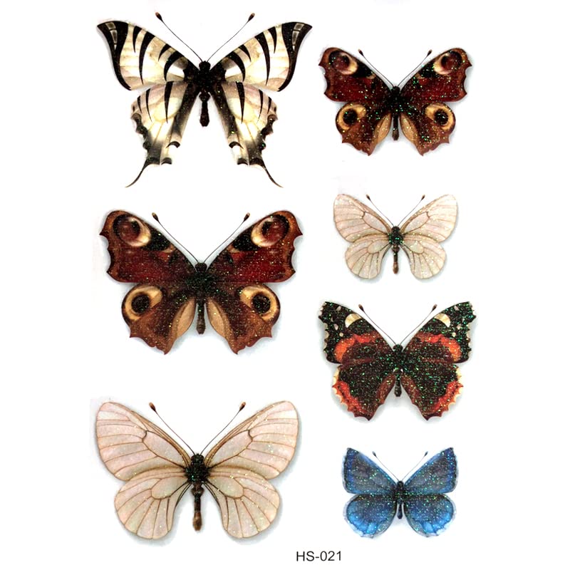 3 парчиња Симпатична Пеперутка Водоотпорна Привремени Тетоважи Флеш Златна Тетоважа Тетоважа Налепница За Деца