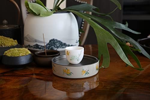 2.3 мл,Комплет од 2, Кинеска чаша За Чај, со различни Рачно нацртани модели на цвеќиња и птици во традиционален Кинески стил., 2.28*2.34*1.92