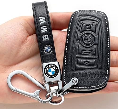 Lunnun оригинален кожен клучен клуч за капакот на FOB за BMW 1 3 4 5 6 7 Series X3 X4 M5 M6 GT3 GT5, клучен случај паметен погоден за држач