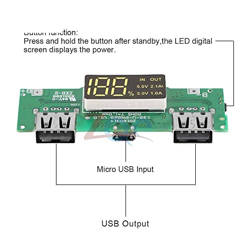 LED двојна USB Micro USB Entut Power Bank QC 18650 Lithium Battery Charger Barger Barger Overfarmenge Chart Christ Coarcuit Заштита