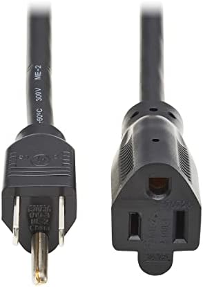 Стандардниот кабел за продолжување на напојувањето Tripp Lite, 10 стапки / 3 метри, 13 засилувачи 120V, 16 AWG, NEMA 5-15P до 5-15R приклучоци,