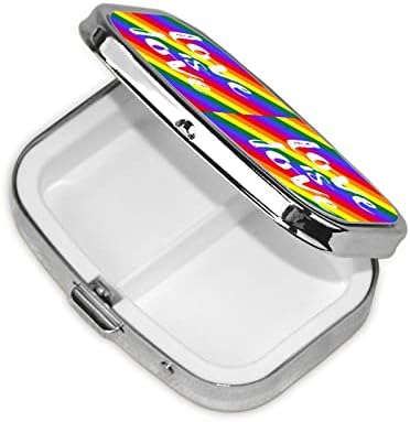 ЛГБТ геј гордост Loveубовта е Loveубов квадратна мини пилула кутија метална медицина Организатор Пријателска преносна пилула кутија