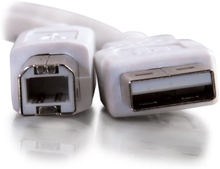 C2G USB кабел, USB 2.0 кабел, USB A до B кабел, 3,28 стапки, бели, кабли да одат 13171