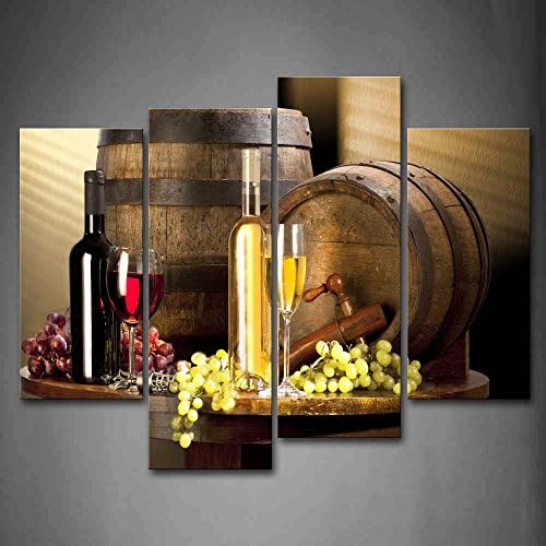 Различни вино со грозје wallид уметност за слики за сликање во кујна, печатени на платно храна Сликата за дома модерна декорација