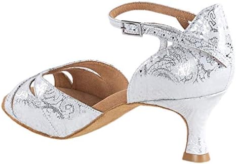 Чевли за танцување на жени Руммос R385 084 - Кожа бел цвет - Редовно вклопување - 2 50R Флеј -потпетица - Направена во Португалија