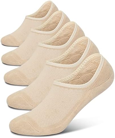Henенски женски густа перница со ниско сечење памучни чорапи на глуждот, кои трчаат мрежа без шоу атлетски чорапи-5 парови