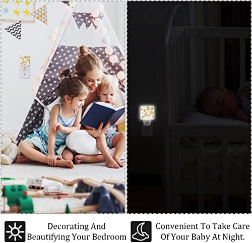 Акварел портокалова предводена ноќна светлина, детски ноќни светла за приклучок за спална соба во wallидна ноќна ламба прилагодлива