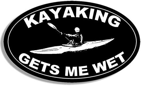 JR Studio 3x5 инчи црна овална кајака ме добива влажна налепница -Kayak лопатка Kayaker yak Смешна винилна декорална налепница