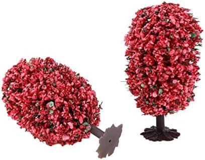 Bitray Pink Модел Минијатурни Дрвја Растенија 3,7-инчен Висина Модел Дрво Пролет Сценографијата Пластични Дрвја ЗА Diy Занаети Градежен