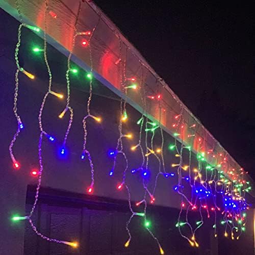 Јоиедоми Мразулец Божиќни Светла На Отворено, 672 LED 49.6 СТАПКИ 8 Режими Разнобојни Ледени Светла, Јасни Жичани Светла Декор
