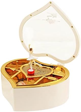 Emers исклучително- музичка кутија романтична loveубов срце балерина музичка кутија девојки накит за складирање на накит рингишпил со рачно чудак музички кутија механ