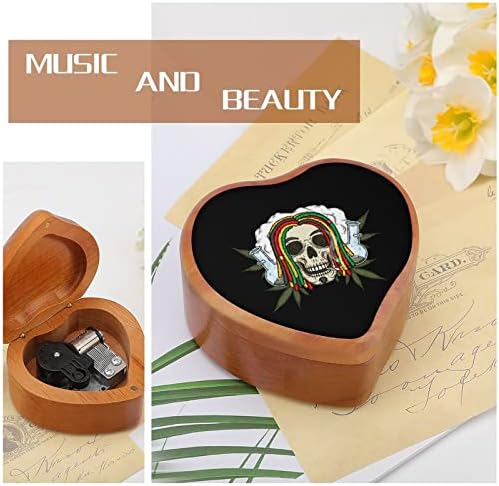 Врховна череп дрвена музичка кутија срце облик на ветровито музичко кутија гроздобер дрвена часовна музичка кутија подароци
