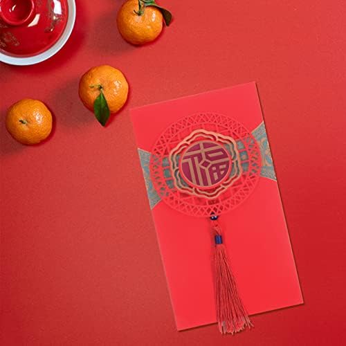 Нолитој 8 парчиња Кинески Црвен Плик Традиционален Џеб За Пари Со Црвена Реси Хонгбао За Свадба Лунарна Нова Година Пролет Фестивал