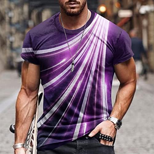 Маици за мажи обичен тркалезен врат 3Д дигитално печатење фитнес фитнес спортски шорцеви ракави маички блузи