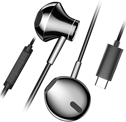 Hly USB C слушалки, тип C ушите Магнетски Hifi стерео жични слушалки со микрофон и контрола на јачината на звукот компатибилни за