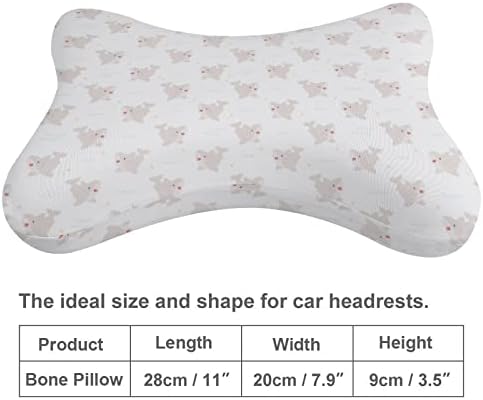 Симпатична перница за вратот од ајкула од 2 перници за потпирач за глава во форма на коски