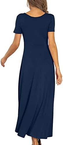 естетски краток ракав обичен сандери летен цврст долг фустан проток со висока ниска плус фустан летни фустани за жени