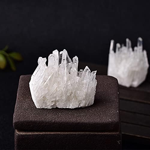 QiaNONOI ZD1226 1PC природен кристален кластер суров кварц бел реики лековити камења кристална точка примерок дома декорација сурови