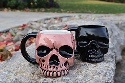 Керамичко кафе во облик на череп со скелети во форма на Ноќта на вештерките - сет од 2-15 мл