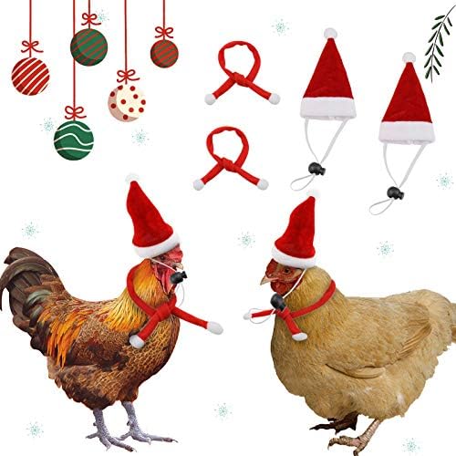 Габраден 2 Спакувајте Божиќна Пилешка капа И Божиќна Пилешка Шамија, Прилагодлива Божиќна Пилешка Капа, Божиќна Облека За Пилиња и кокошки
