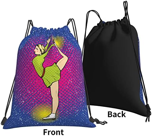 Скејтер за фигури во ретро поп спорт влечења ранец девојка салата за патувања вреќи подарок торба јога шопинг кампување пливање